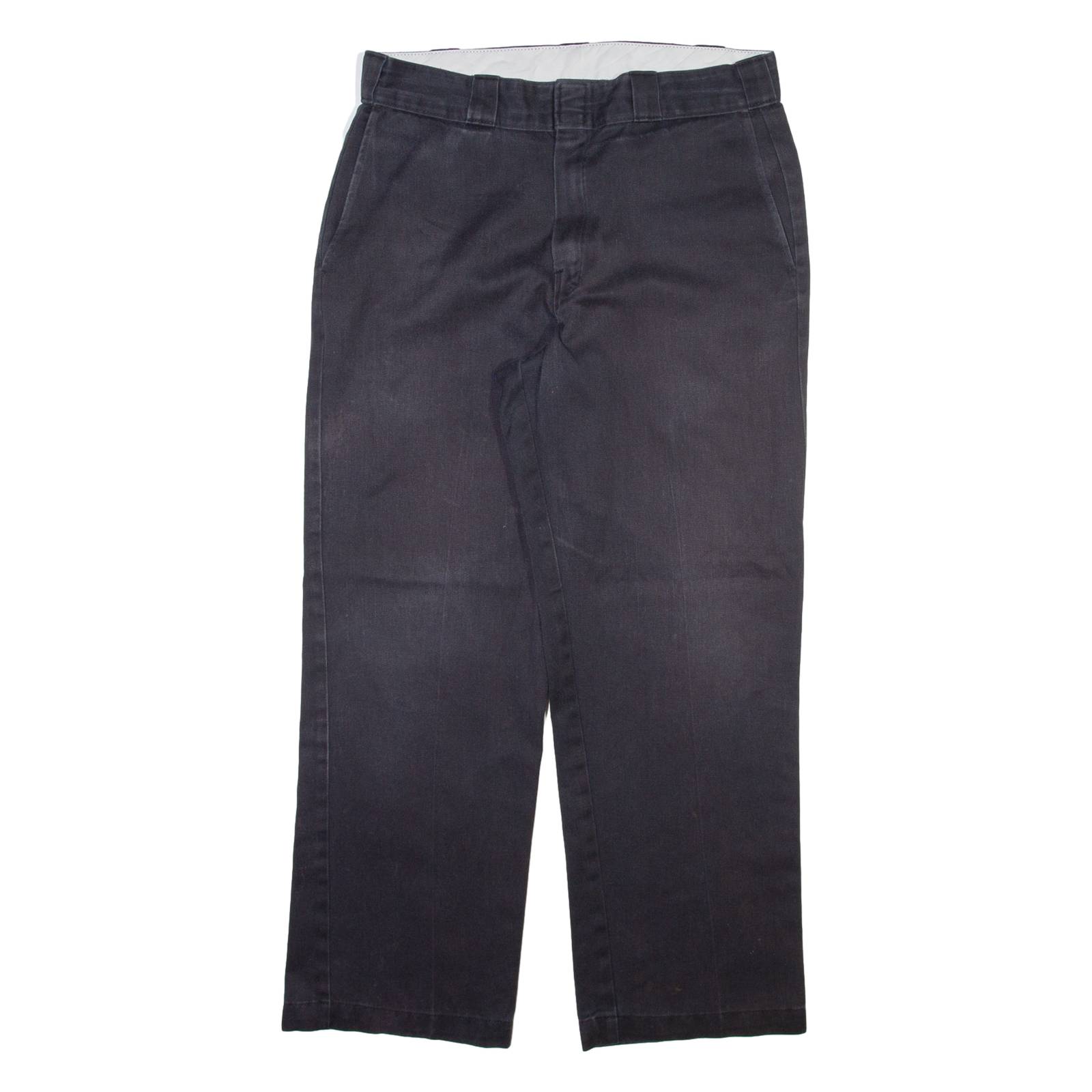 DICKIES Mens Trousers Black Regular Straight W32 L28