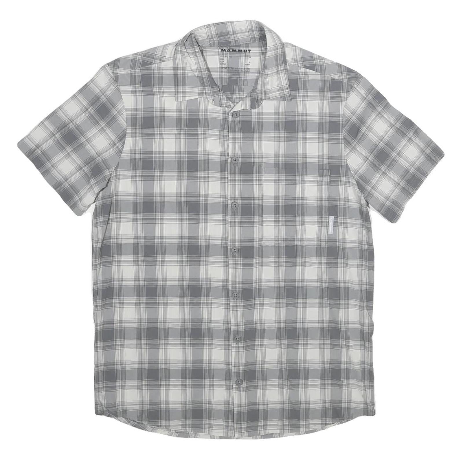 MAMMUT Mens Grey & White Check Shirt S Lightweight Synthetic Outdoor Casual