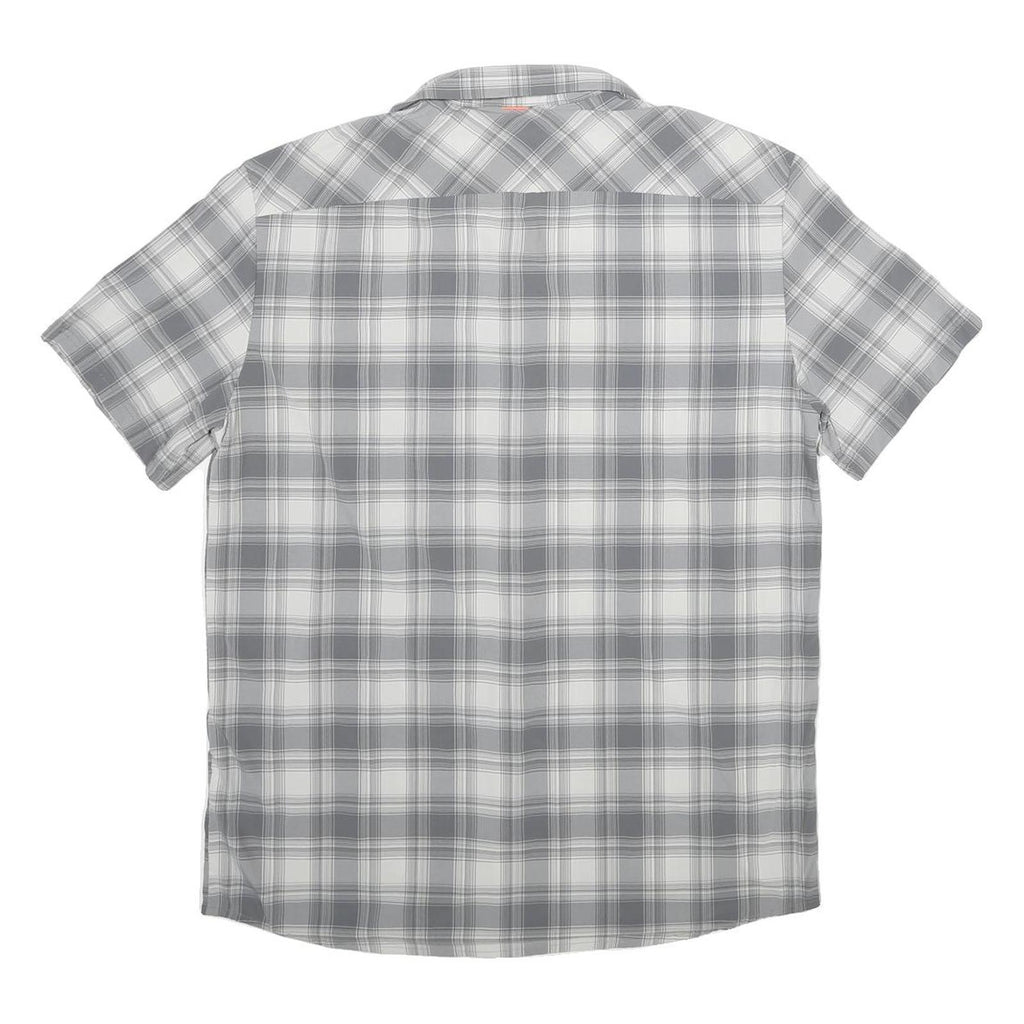 MAMMUT Mens Grey & White Check Shirt S Lightweight Synthetic Outdoor Casual