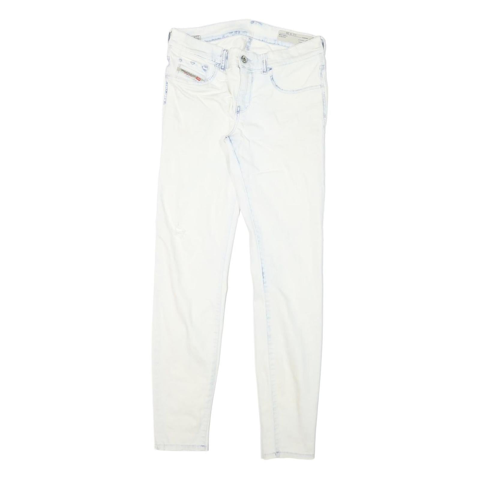 DIESEL Womens Slim Skinny Jeans White Denim Cotton Blend W28 L29 Stylish