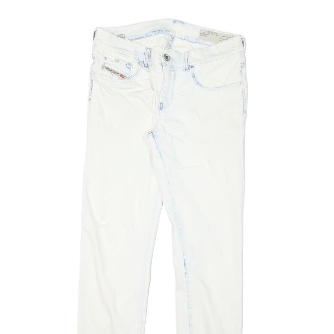 DIESEL Womens Slim Skinny Jeans White Denim Cotton Blend W28 L29 Stylish