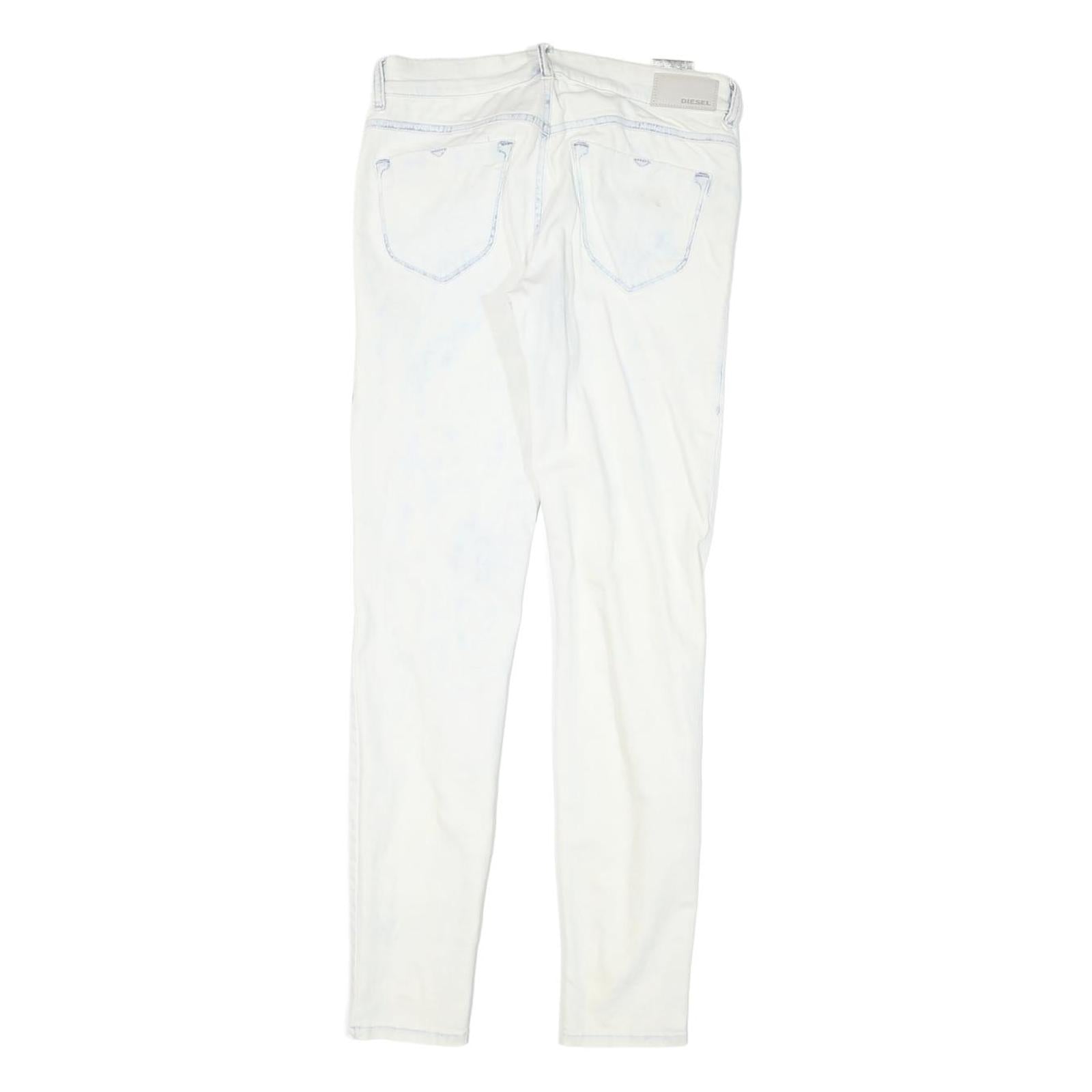 DIESEL Womens Slim Skinny Jeans White Denim Cotton Blend W28 L29 Stylish