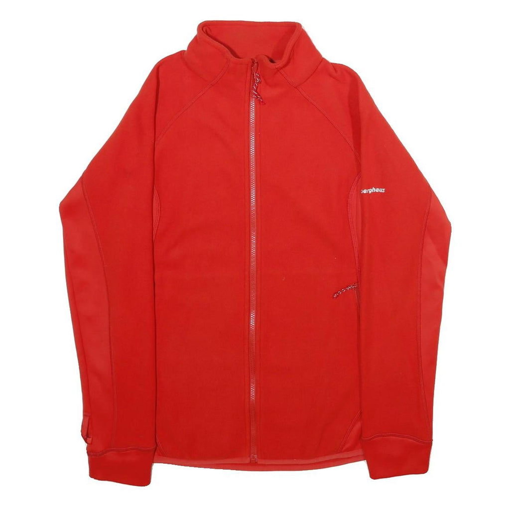BERGHAUS Womens Red Jacket UK 14 Polyester Plain Zip Outdoor Activewear