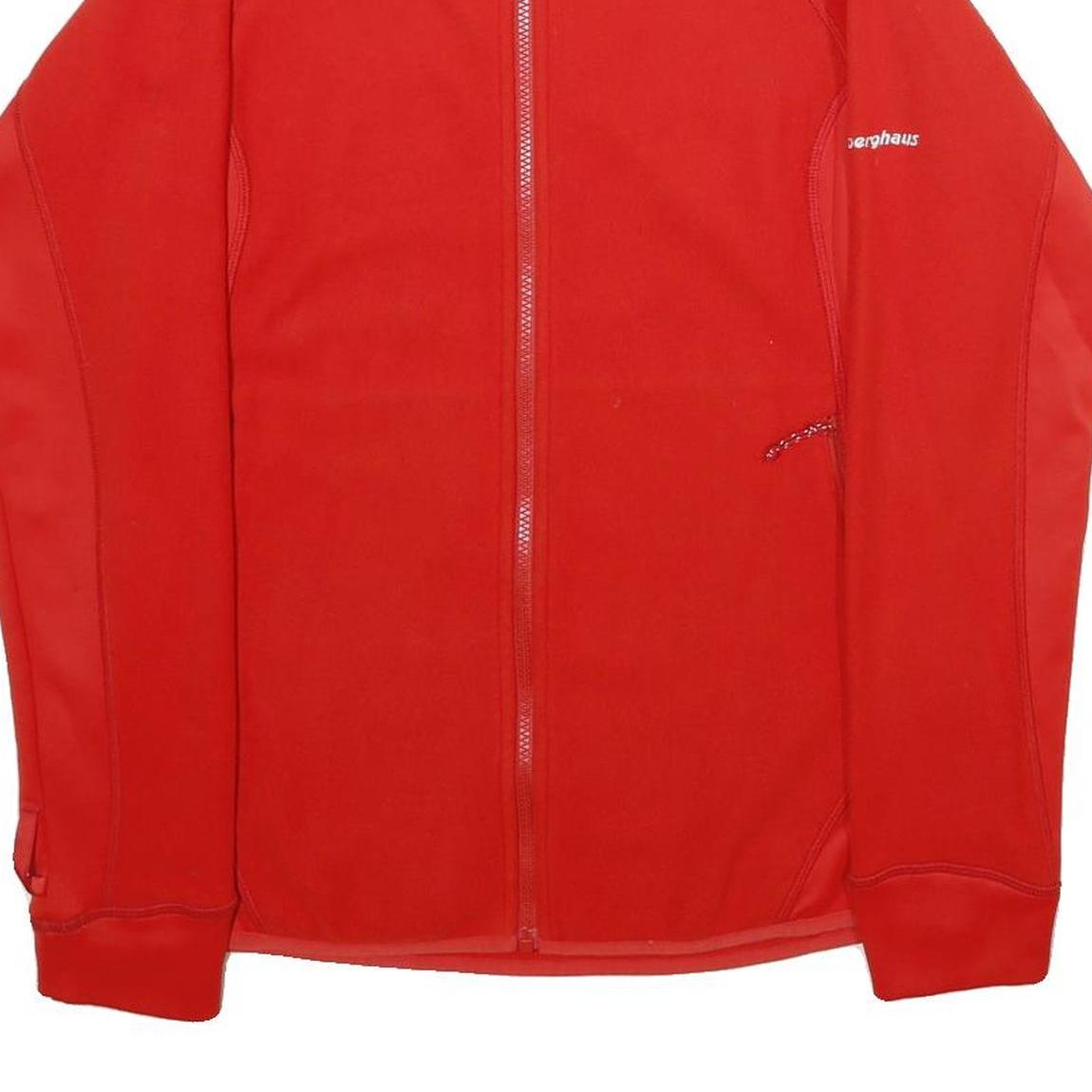 BERGHAUS Womens Red Jacket UK 14 Polyester Plain Zip Outdoor Activewear