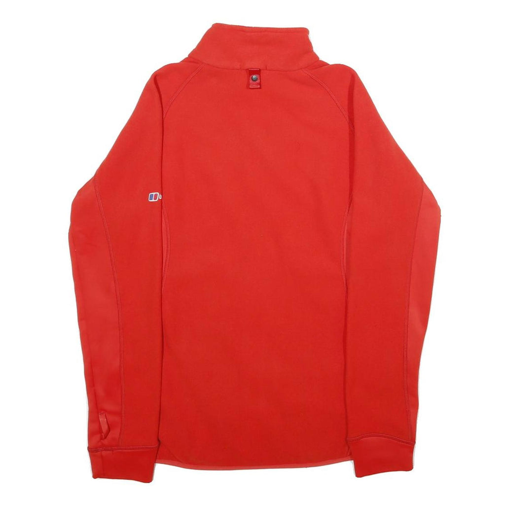 BERGHAUS Womens Red Jacket UK 14 Polyester Plain Zip Outdoor Activewear