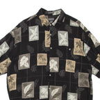 ST.JOHN'S BAY Mens Hawaiian Shirt Black Floral XL