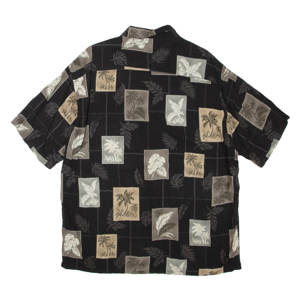 ST.JOHN'S BAY Mens Hawaiian Shirt Black Floral XL
