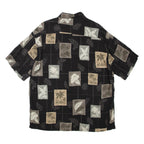 ST.JOHN'S BAY Mens Hawaiian Shirt Black Floral XL