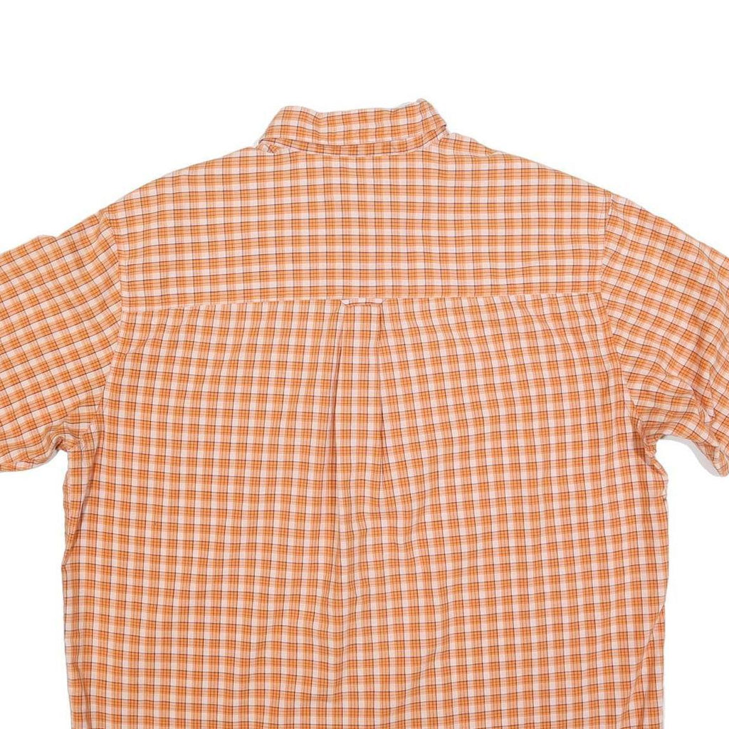 CHAPS Mens Orange & Cream Check Shirt XL Button Down Casual Summer Wear