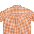 CHAPS Mens Orange & Cream Check Shirt XL Button Down Casual Summer Wear