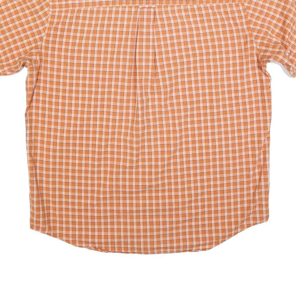 CHAPS Mens Orange & Cream Check Shirt XL Button Down Casual Summer Wear