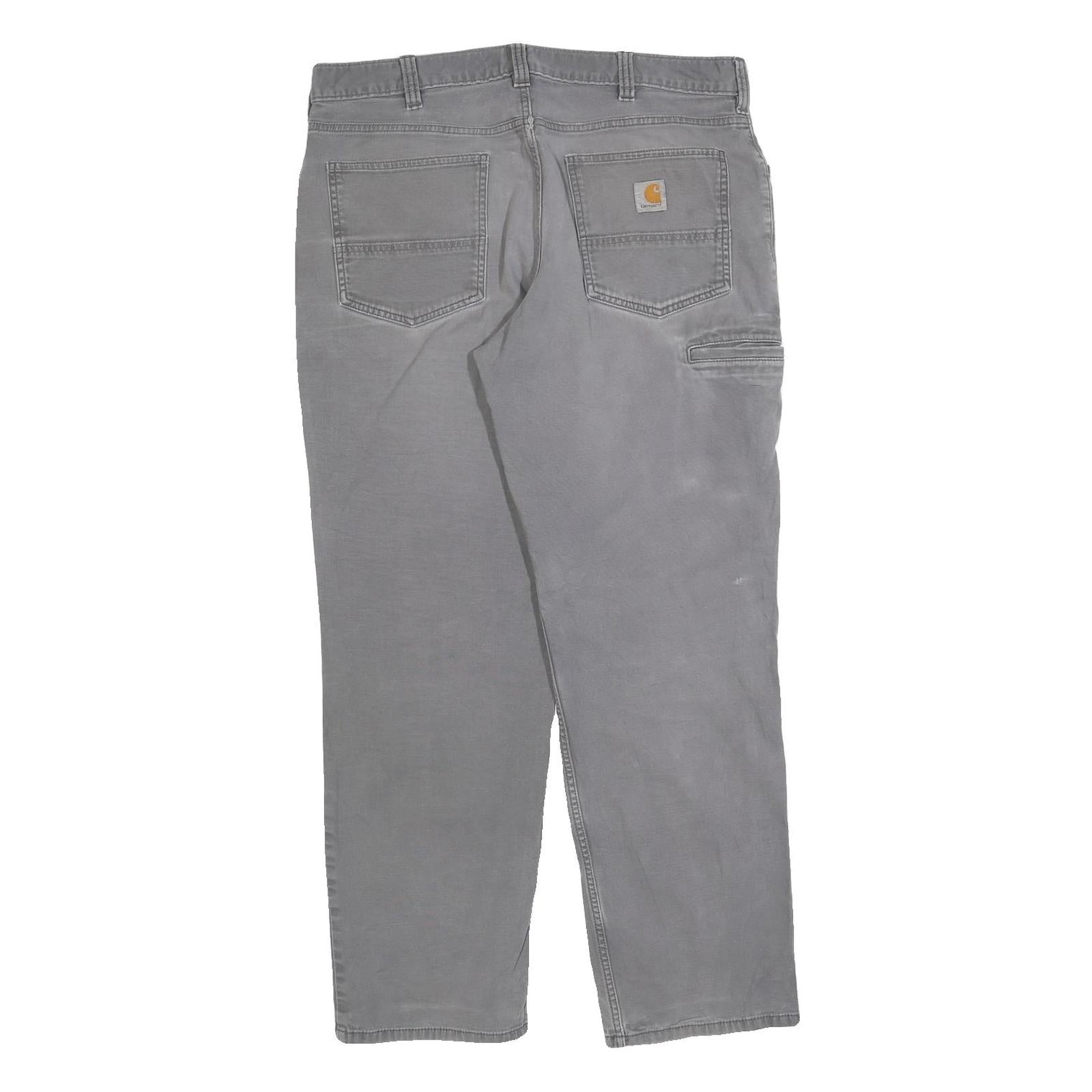 CARHARTT Mens Regular Fit Grey Denim Jeans W36 L32 Comfortable Durable Cotton