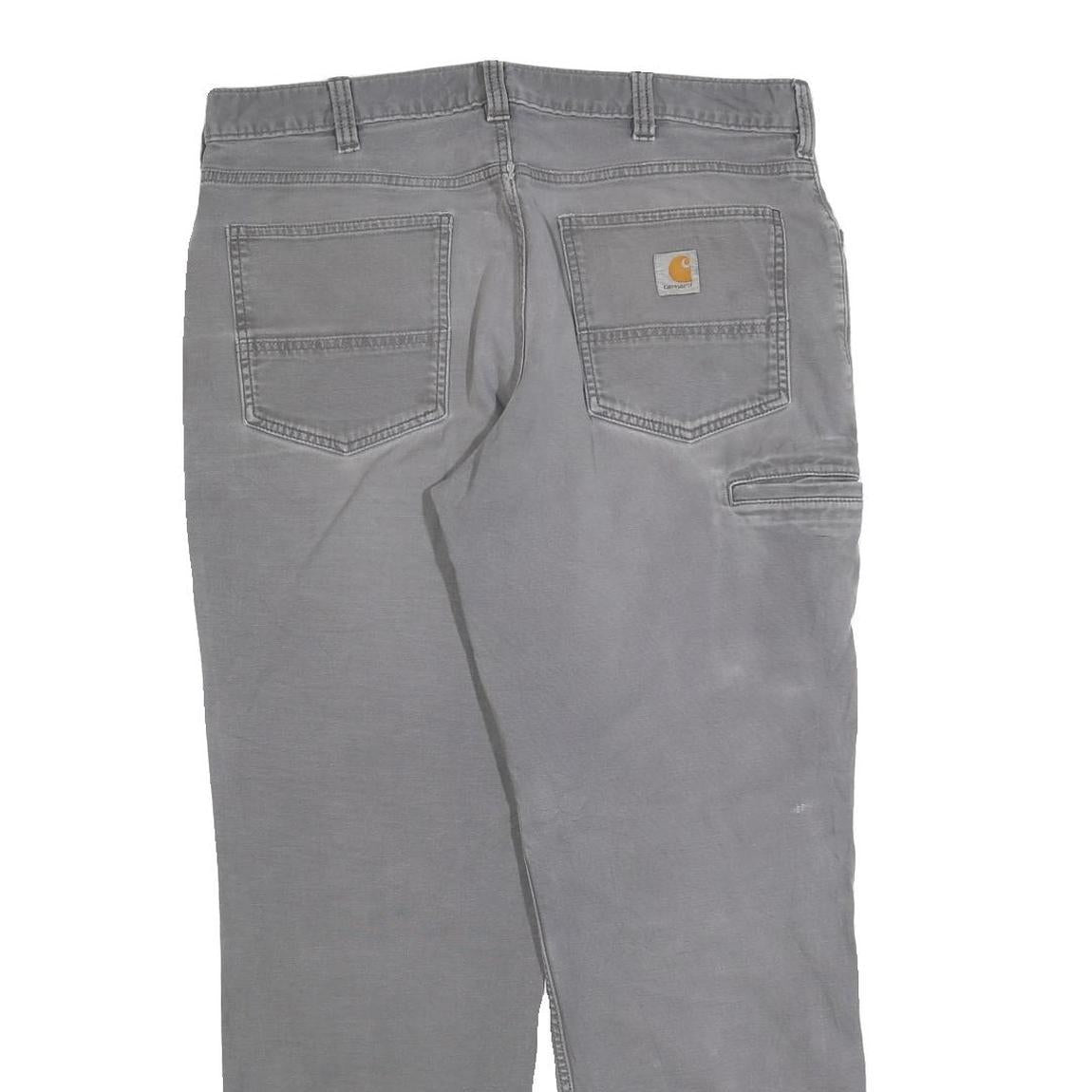 CARHARTT Mens Regular Fit Grey Denim Jeans W36 L32 Comfortable Durable Cotton