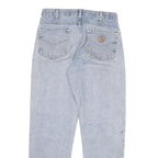 CARHARTT Mens Jeans Light Blue Regular Straight Denim Stone Wash W32 L32 Casual