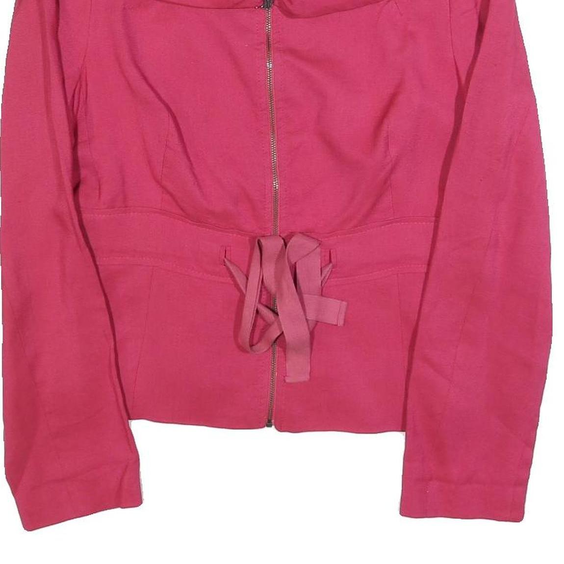 ZARA WOMAN Womens Pink Jacket M Polyester Blend Zip Plain Stylish Drawstring