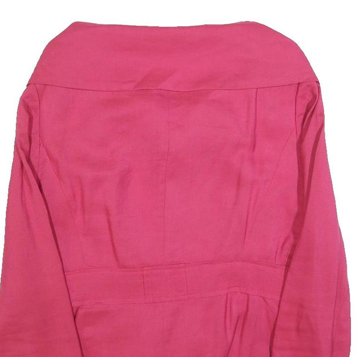 ZARA WOMAN Womens Pink Jacket M Polyester Blend Zip Plain Stylish Drawstring