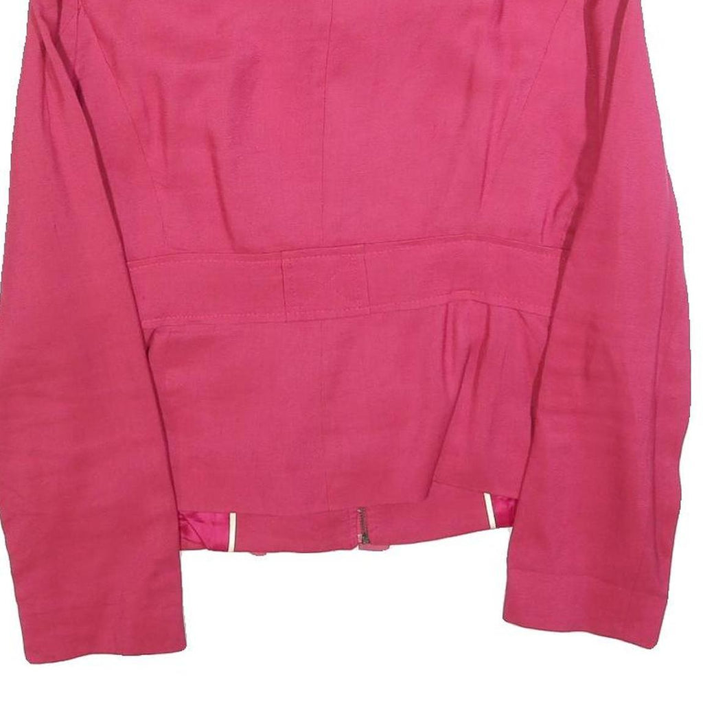 ZARA WOMAN Womens Pink Jacket M Polyester Blend Zip Plain Stylish Drawstring