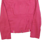 ZARA WOMAN Womens Pink Jacket M Polyester Blend Zip Plain Stylish Drawstring