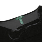 LAUREN RALPH LAUREN Womens Black Velvet Sleeveless Draped V-Neck Top L