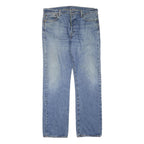 LEVI'S Mens Blue Regular Fit Straight Denim Cotton Blend Jeans W38 L33 Button