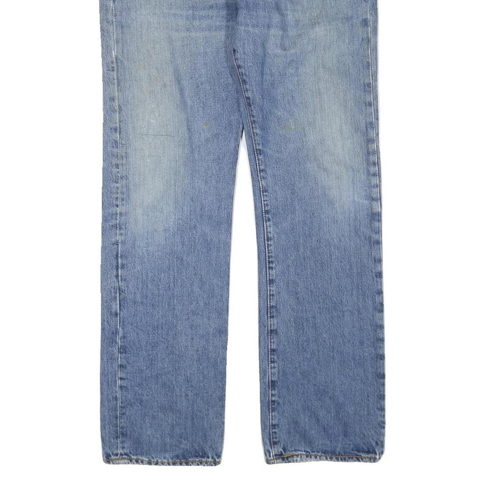 LEVI'S Mens Blue Regular Fit Straight Denim Cotton Blend Jeans W38 L33 Button