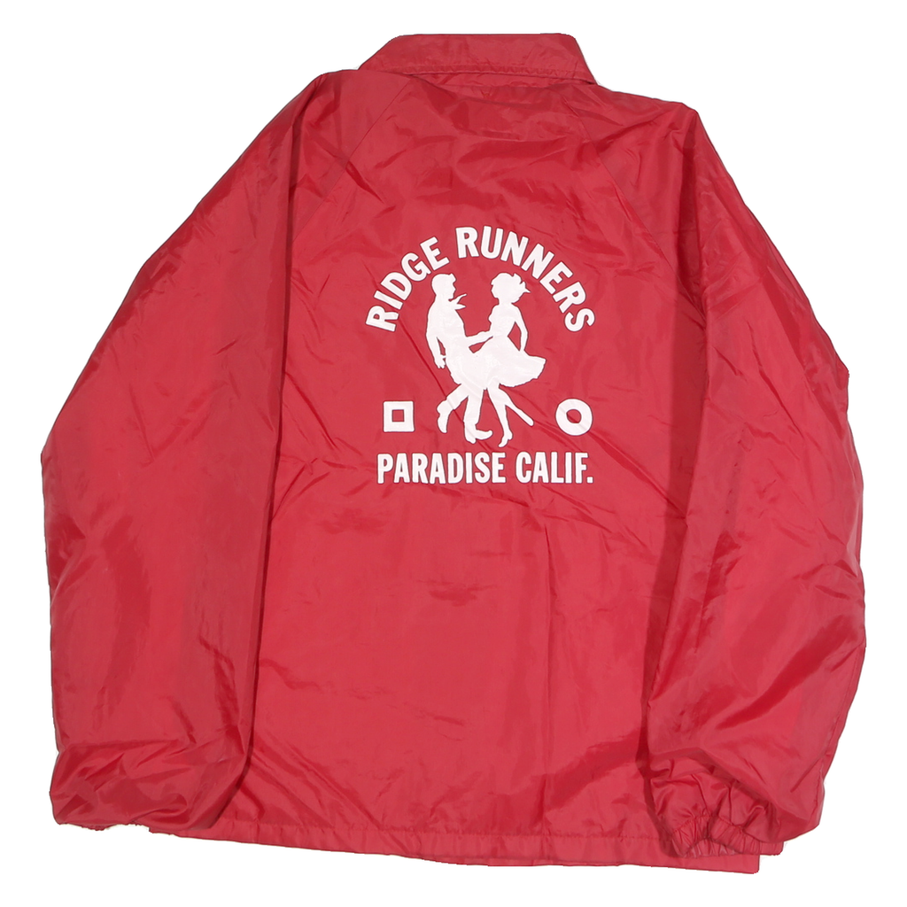 AUBURN Mens Red Ridge Runners Button Jacket S Polyester Printed Paradise Calif