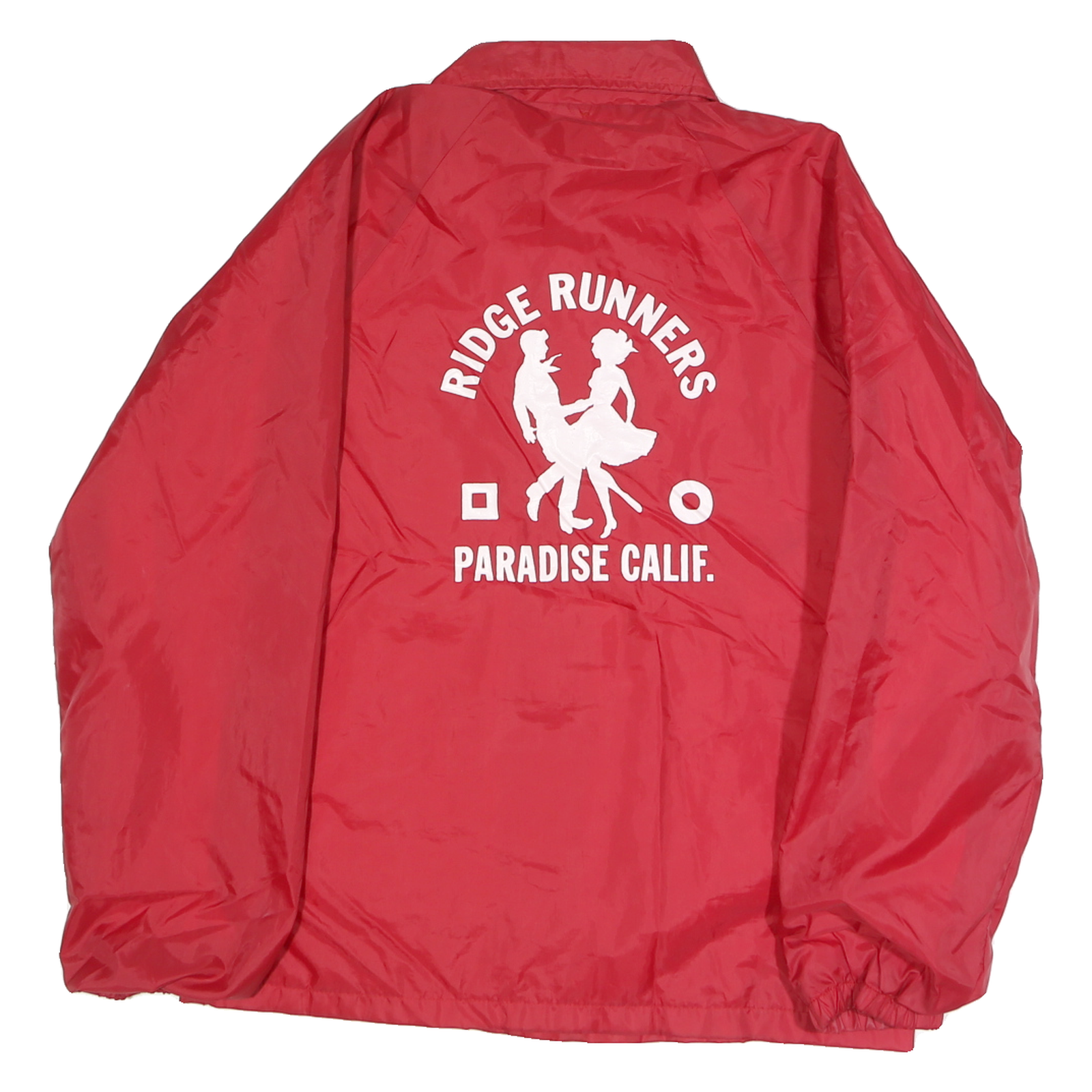 AUBURN Mens Red Ridge Runners Button Jacket S Polyester Printed Paradise Calif