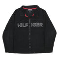 TOMMY HILFIGER Womens Black Zip Jacket XL Polyester Casual Activewear Sweatshirt