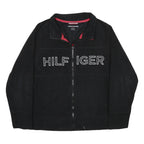 TOMMY HILFIGER Womens Black Zip Jacket XL Polyester Casual Activewear Sweatshirt