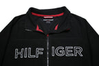 TOMMY HILFIGER Womens Black Zip Jacket XL Polyester Casual Activewear Sweatshirt