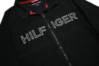 TOMMY HILFIGER Womens Black Zip Jacket XL Polyester Casual Activewear Sweatshirt