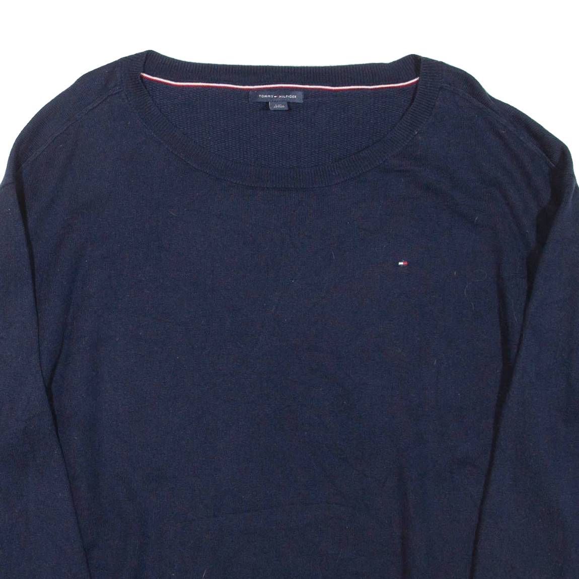 TOMMY HILFIGER Womens Jumper Blue Tight Knit L