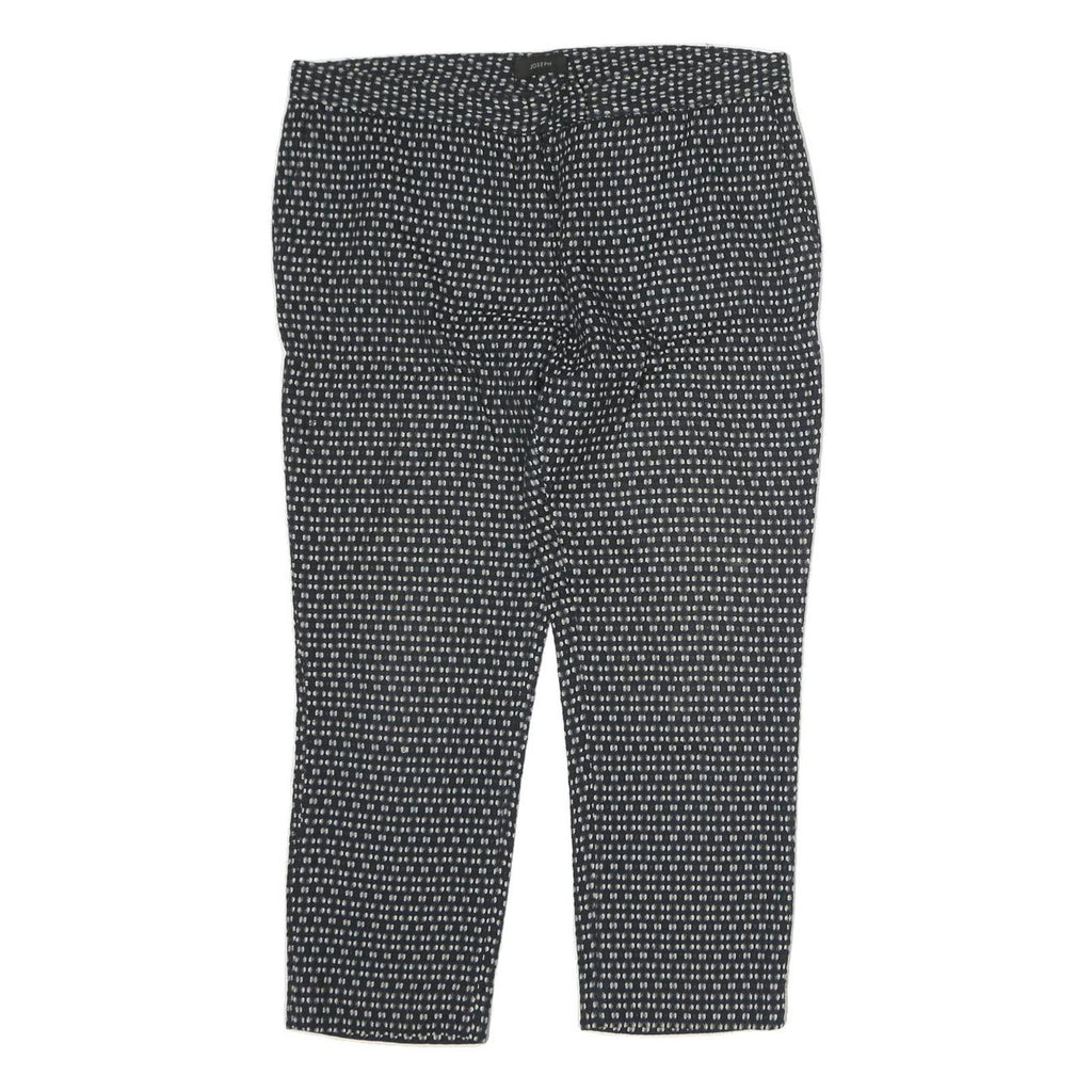 JOSEPH Womens Polyester Blend Black Slim Pattern Trousers W36 L35 Stylish Formal