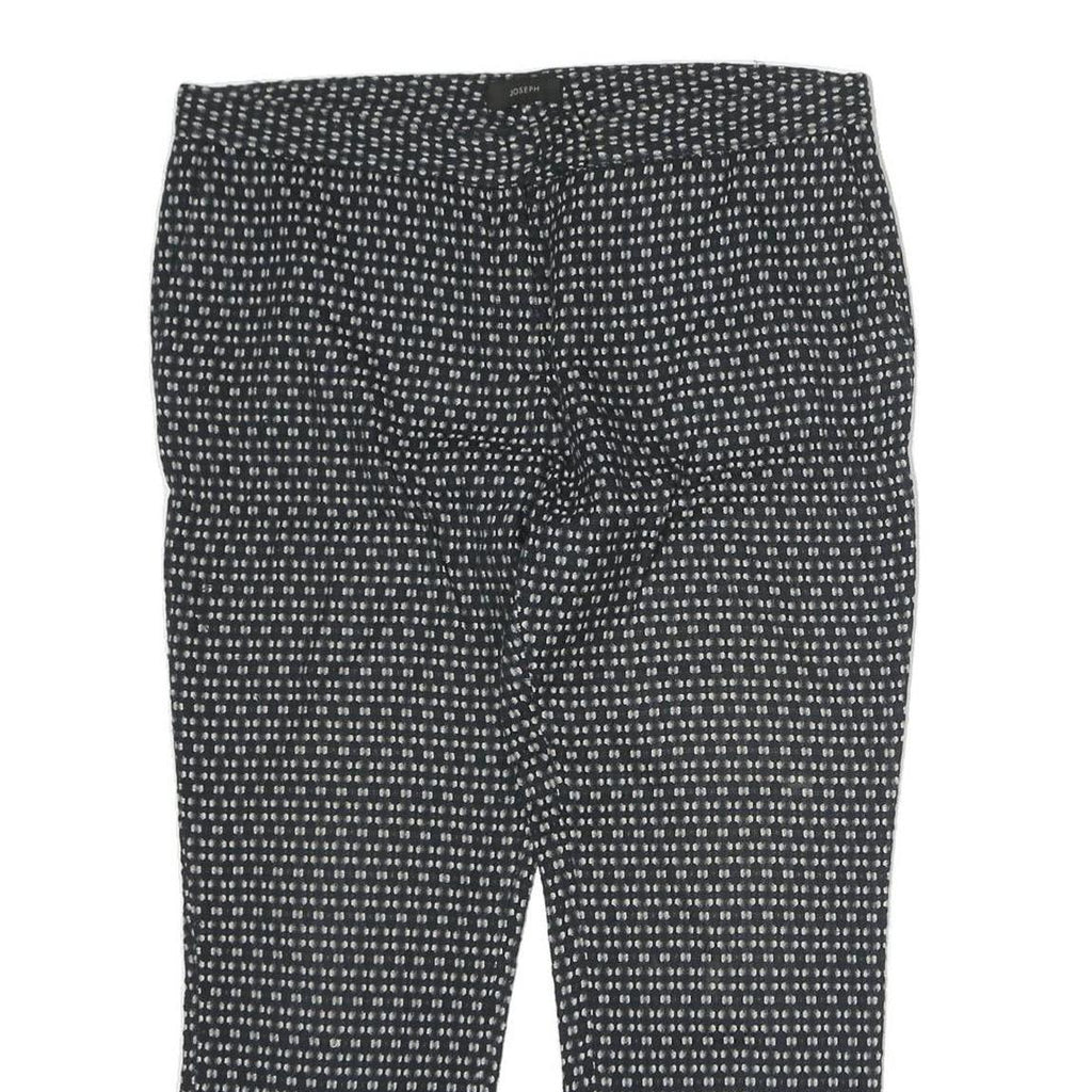 JOSEPH Womens Polyester Blend Black Slim Pattern Trousers W36 L35 Stylish Formal