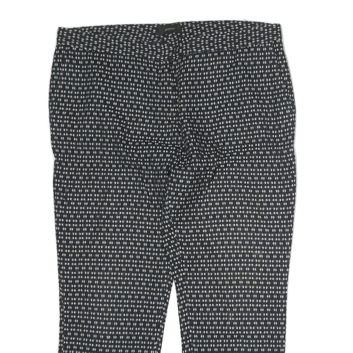 JOSEPH Womens Polyester Blend Black Slim Pattern Trousers W36 L35 Stylish Formal