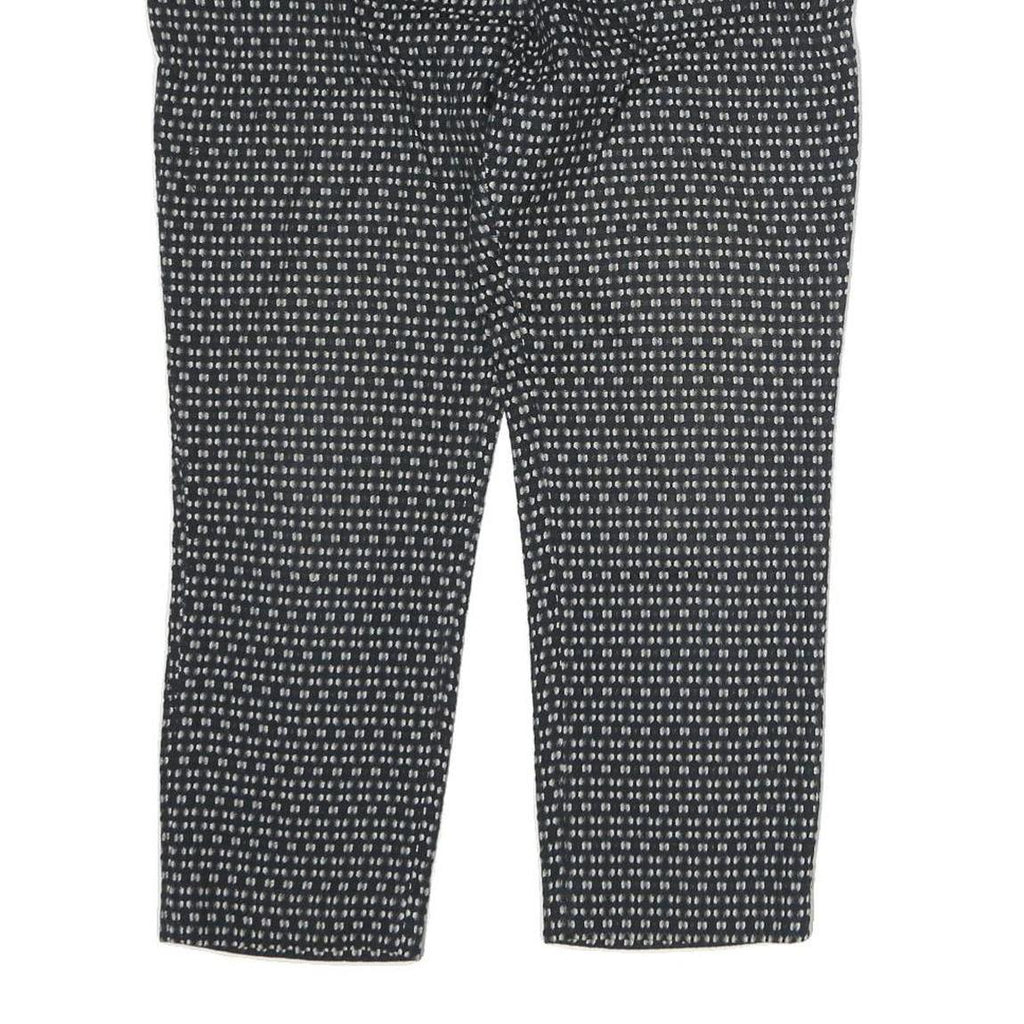 JOSEPH Womens Polyester Blend Black Slim Pattern Trousers W36 L35 Stylish Formal