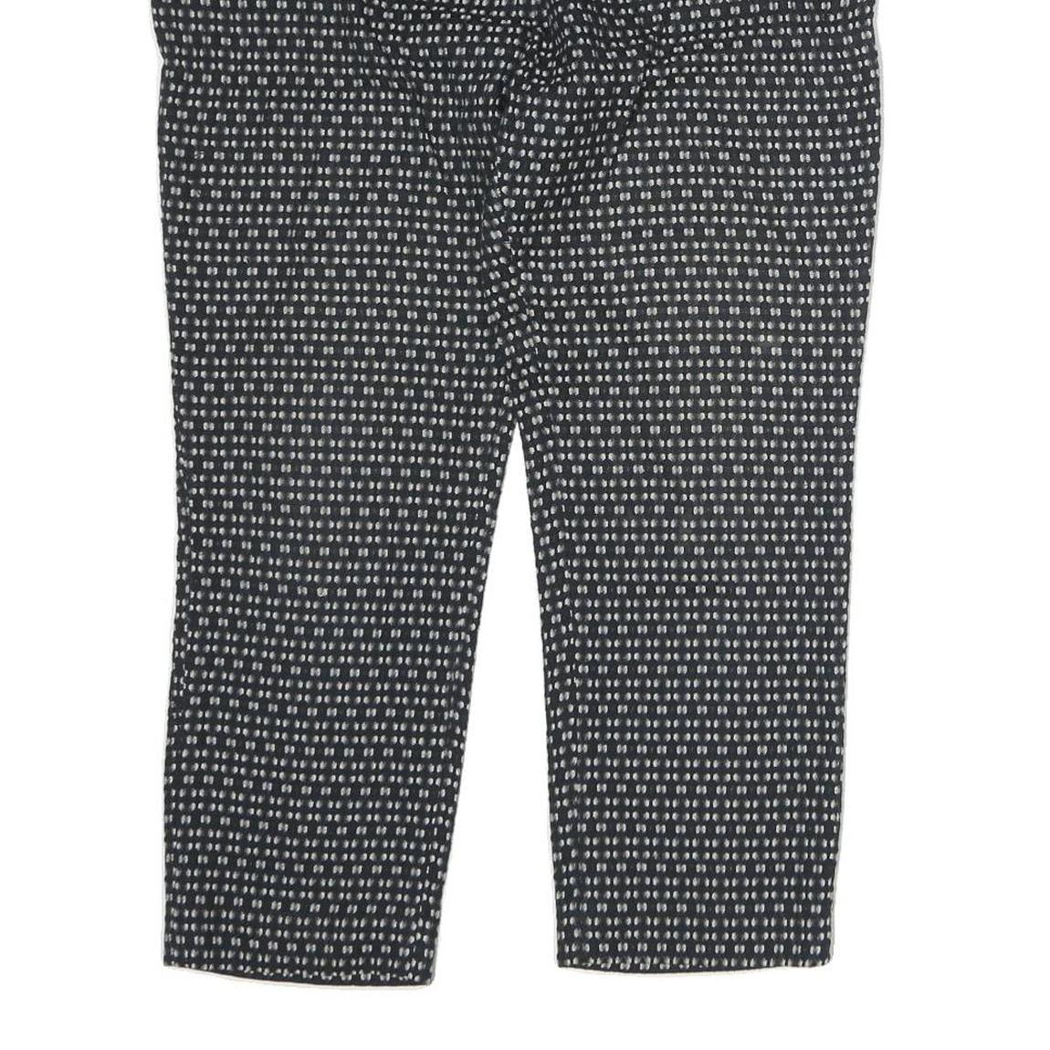 JOSEPH Womens Polyester Blend Black Slim Pattern Trousers W36 L35 Stylish Formal