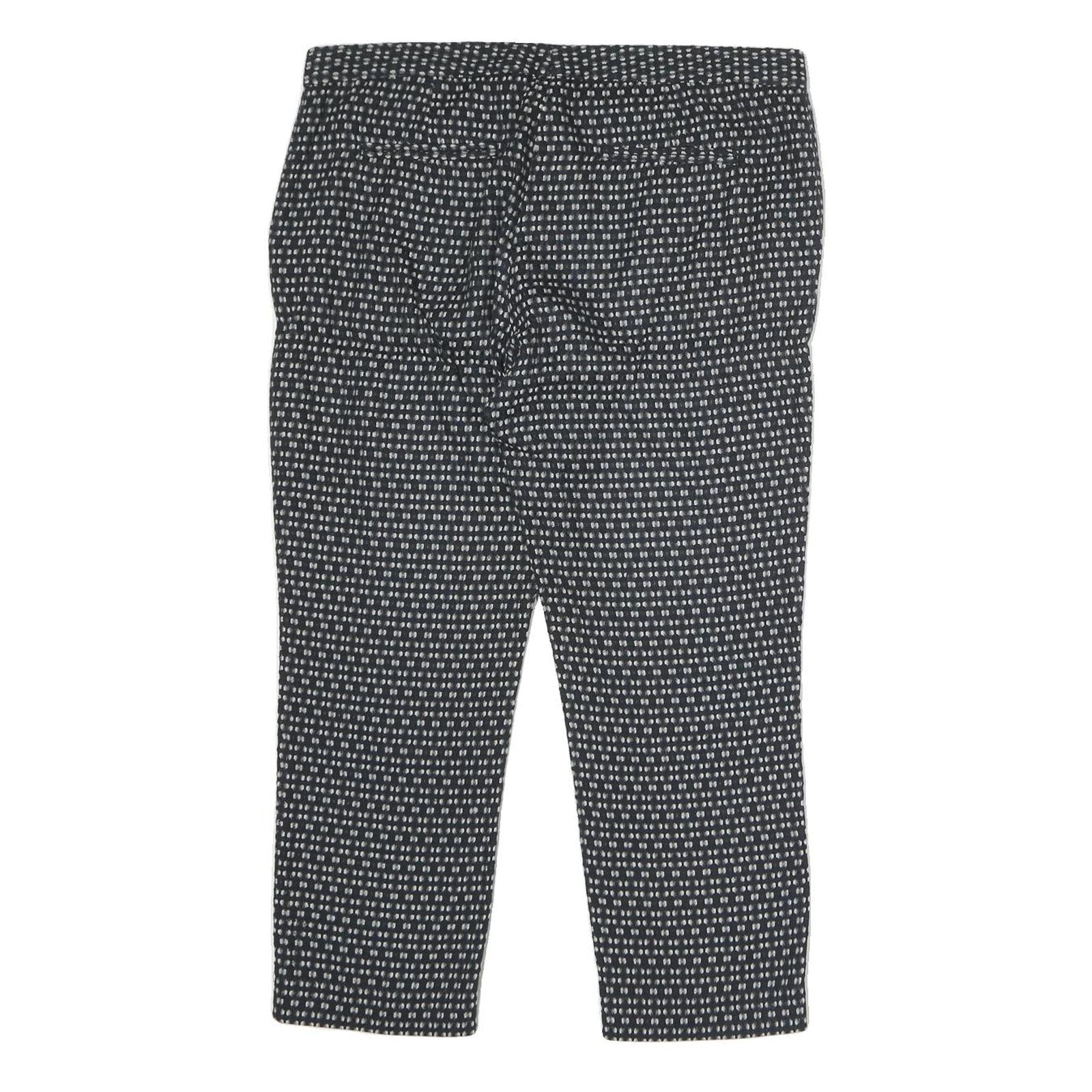 JOSEPH Womens Polyester Blend Black Slim Pattern Trousers W36 L35 Stylish Formal