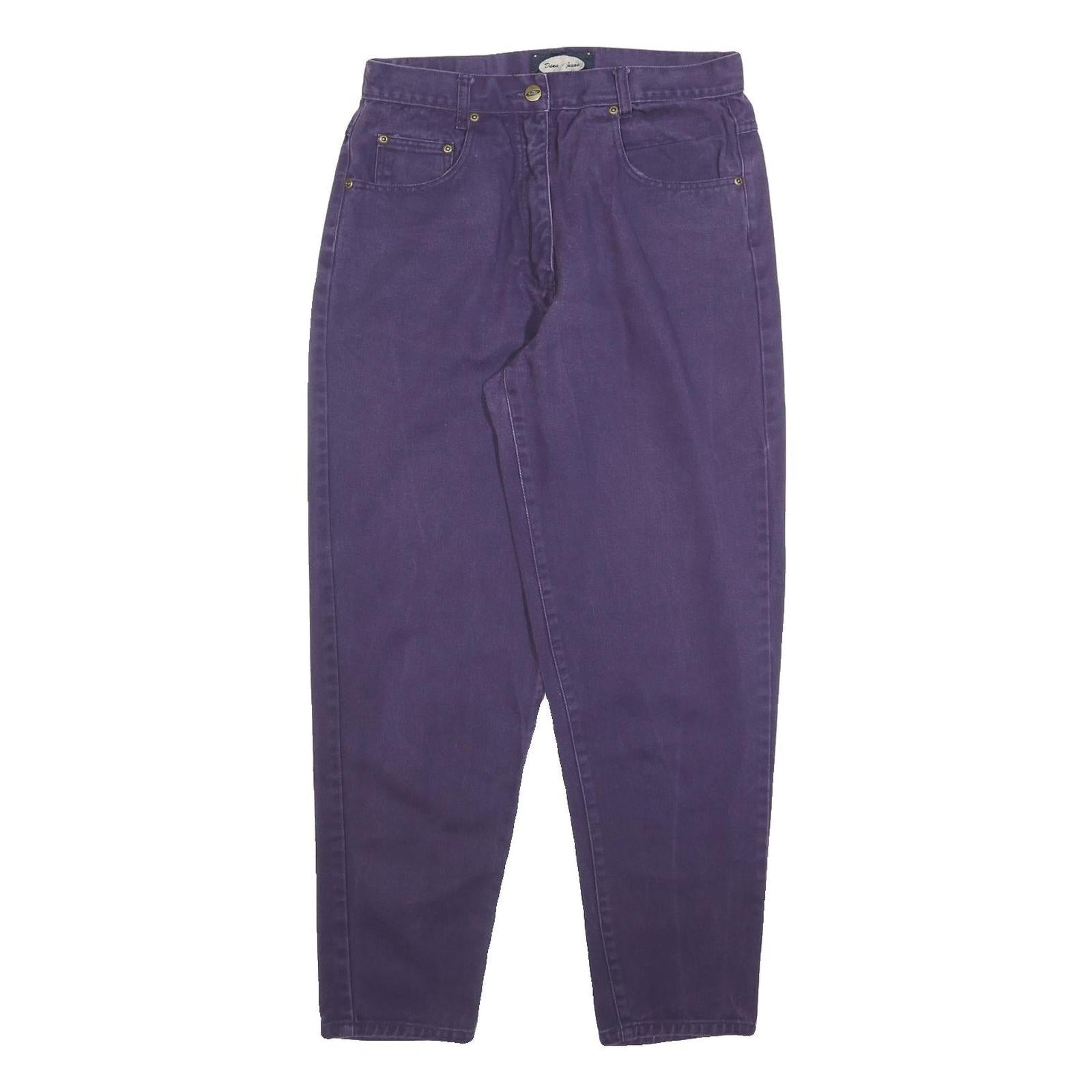 DANA Womens Purple Regular Fit Straight Denim Jeans W30 L28 Classic Cotton Blend