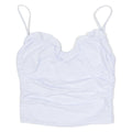 ZARA Ruched Womens Camisole Top Blue V-Neck Sleeveless S