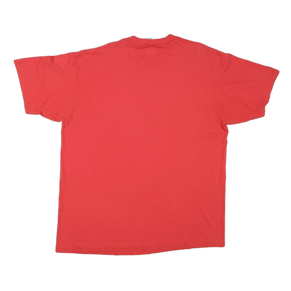 ONEITA Mens Red Divine Redeemer Graphic T-Shirt 2XL Short Sleeve Crew Neck