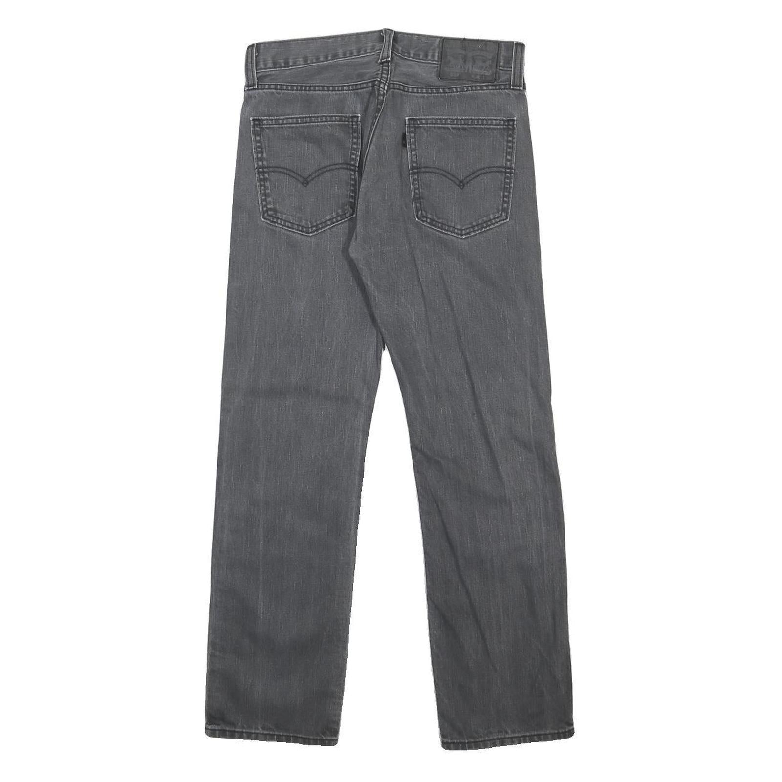 LEVI'S 513 Mens Jeans Grey Slim Straight Denim Medium W30 L30 Classic Zip