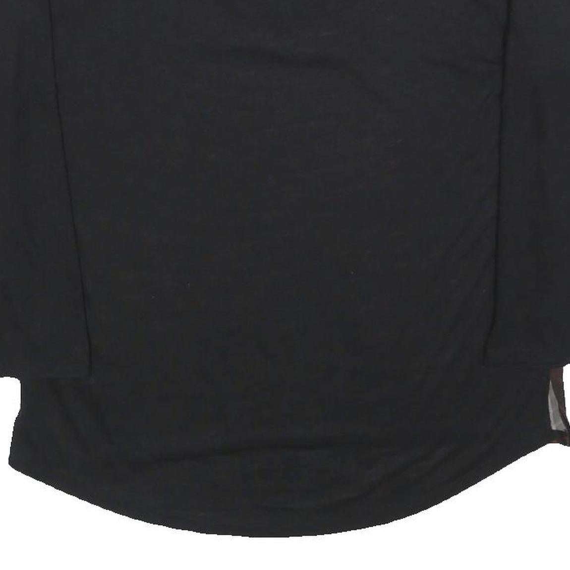 CALVIN KLEIN Womens Black & Red Printed Top Long Sleeve V-Neck M Lightweight