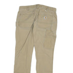 CARHARTT Womens Slim Fit Slim Leg Denim Beige W30 L28 Cotton Blend Zip Jeans