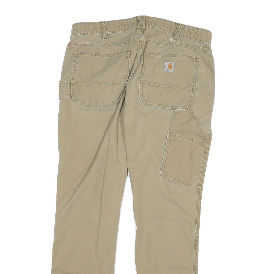 CARHARTT Womens Slim Fit Slim Leg Denim Beige W30 L28 Cotton Blend Zip Jeans