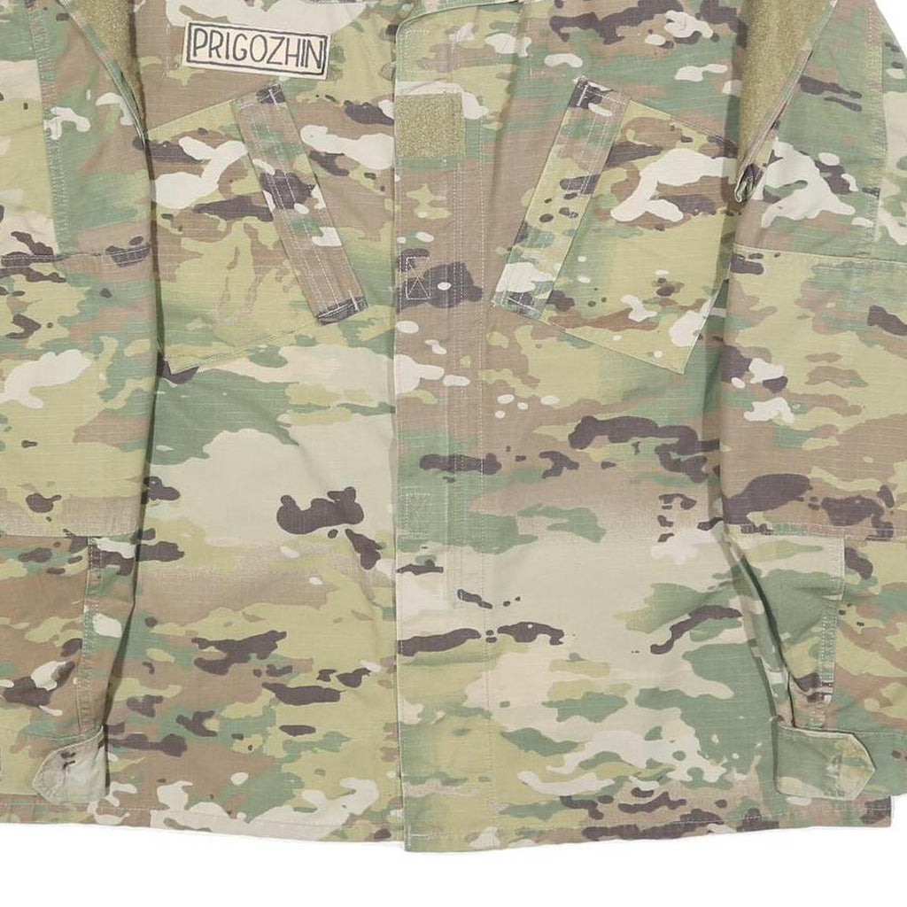 SNC Manufacturing LLC Mens Green Camouflage Cotton Blend Jacket L Military Zip