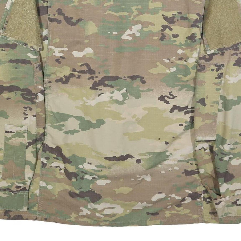 SNC Manufacturing LLC Mens Green Camouflage Cotton Blend Jacket L Military Zip