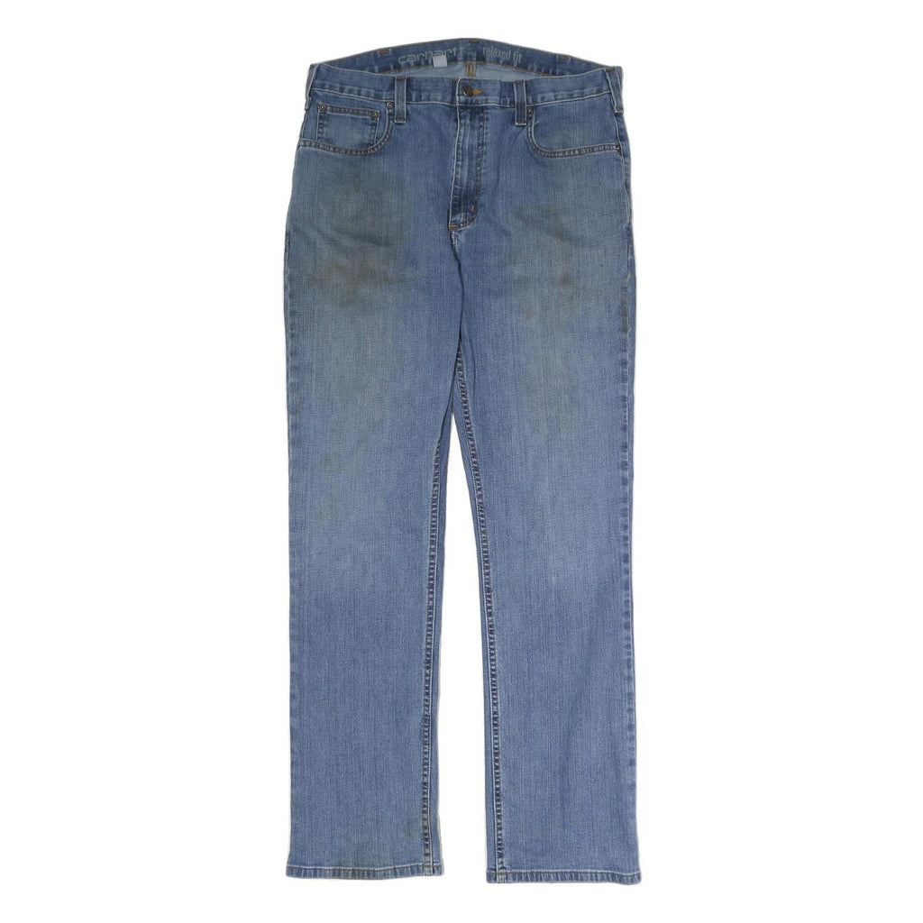 CARHARTT Mens Relaxed Blue Jeans Denim W36 L34 Zip Pockets Casual Workwear