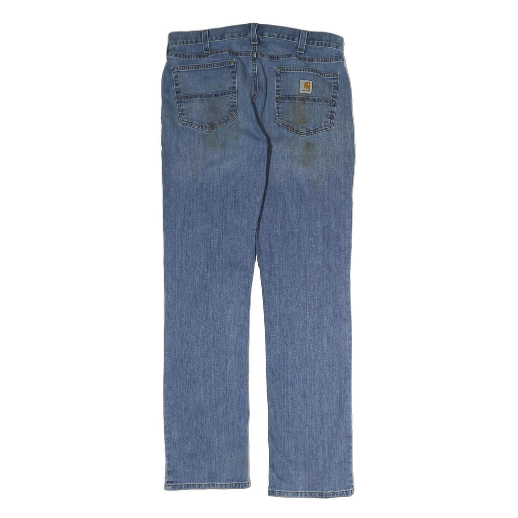 CARHARTT Mens Relaxed Blue Jeans Denim W36 L34 Zip Pockets Casual Workwear