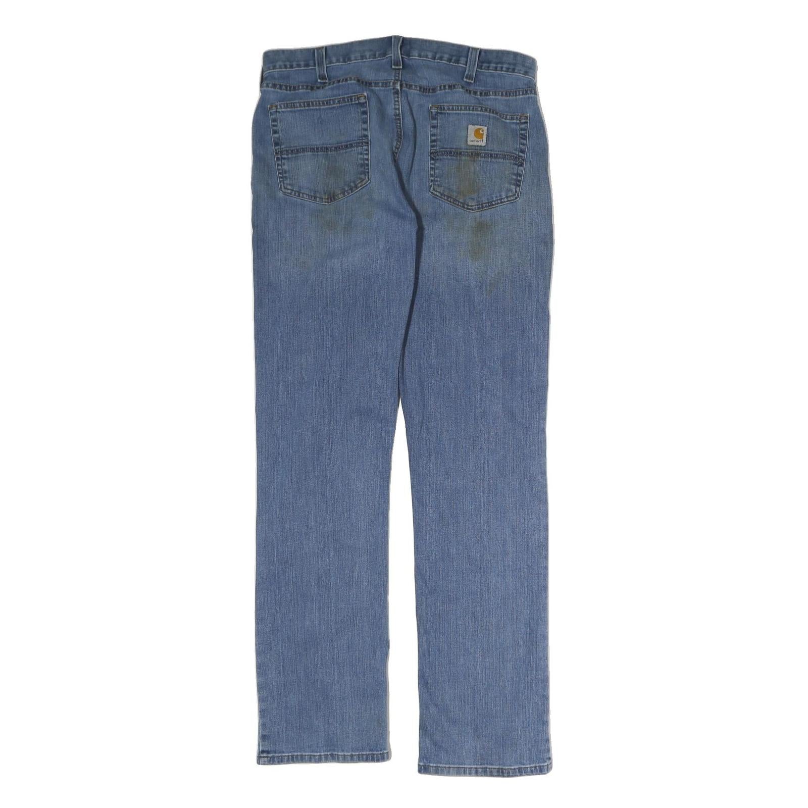 CARHARTT Mens Relaxed Blue Jeans Denim W36 L34 Zip Pockets Casual Workwear